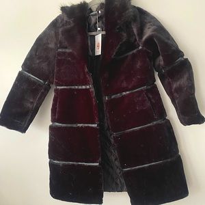 Black faux fur coat (knee length)